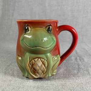 Midwood Frog Coffee Mug Green Red Hot Chocolate